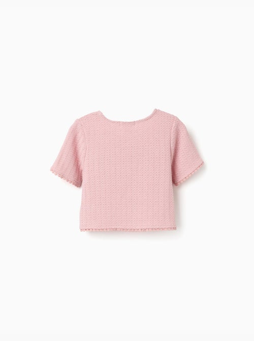 Camiseta de punto con ribete de croché - Kiabi Camiseta de punto con ribete de croché - Kiabi