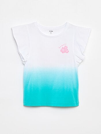 Camiseta de punto con volantes en las sisas