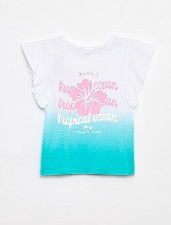 Camiseta de punto con volantes en las sisas