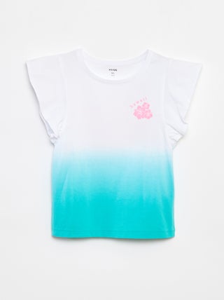 Camiseta de punto con volantes en las sisas
