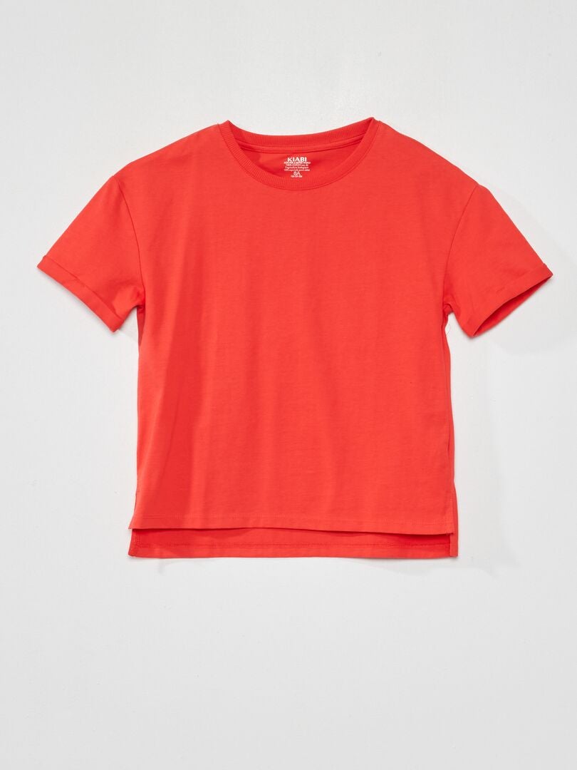 Camiseta de punto con vueltas rojo - Kiabi
