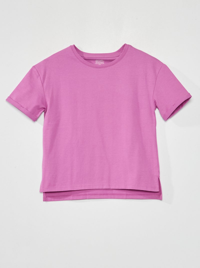 Camiseta de punto con vueltas rosa iris - Kiabi