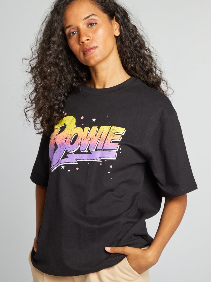 Camiseta de punto 'David Bowie' negro - Kiabi