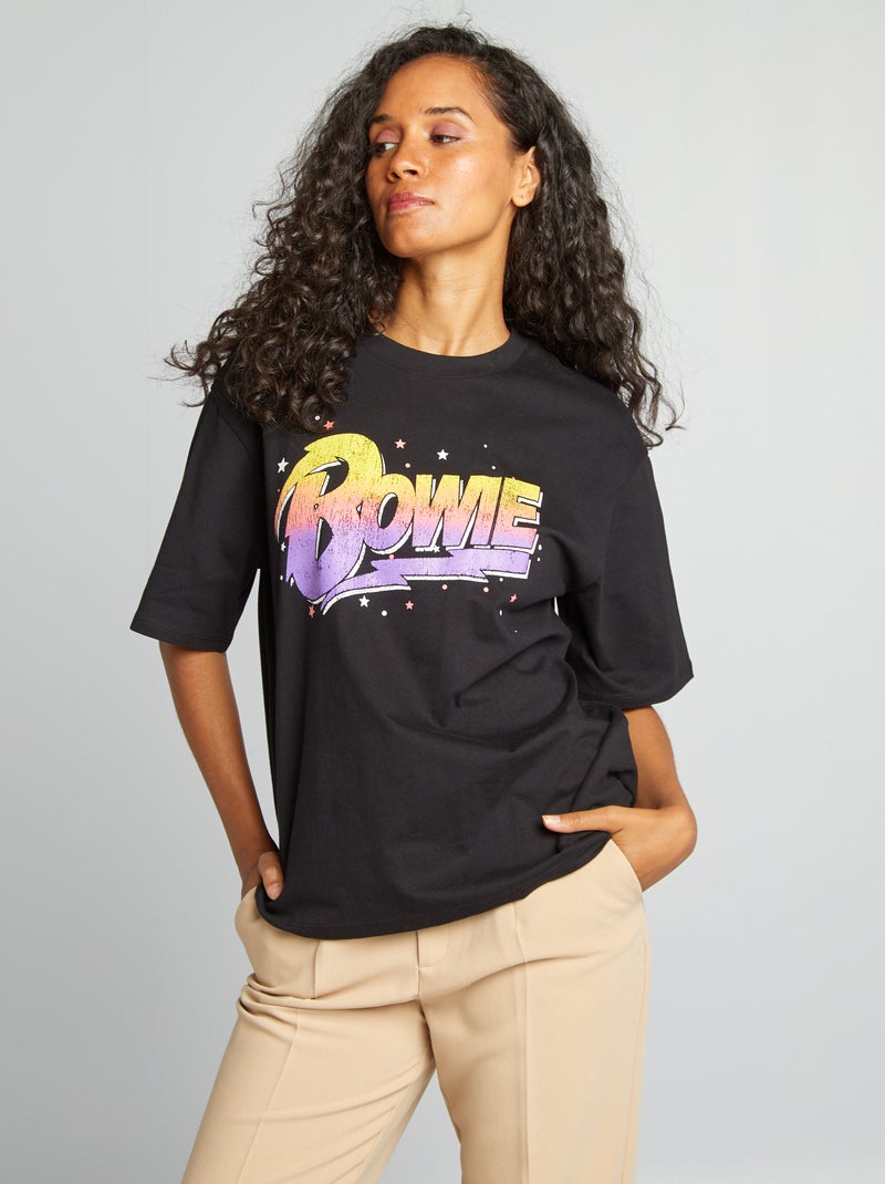 Camiseta de punto 'David Bowie' negro - Kiabi