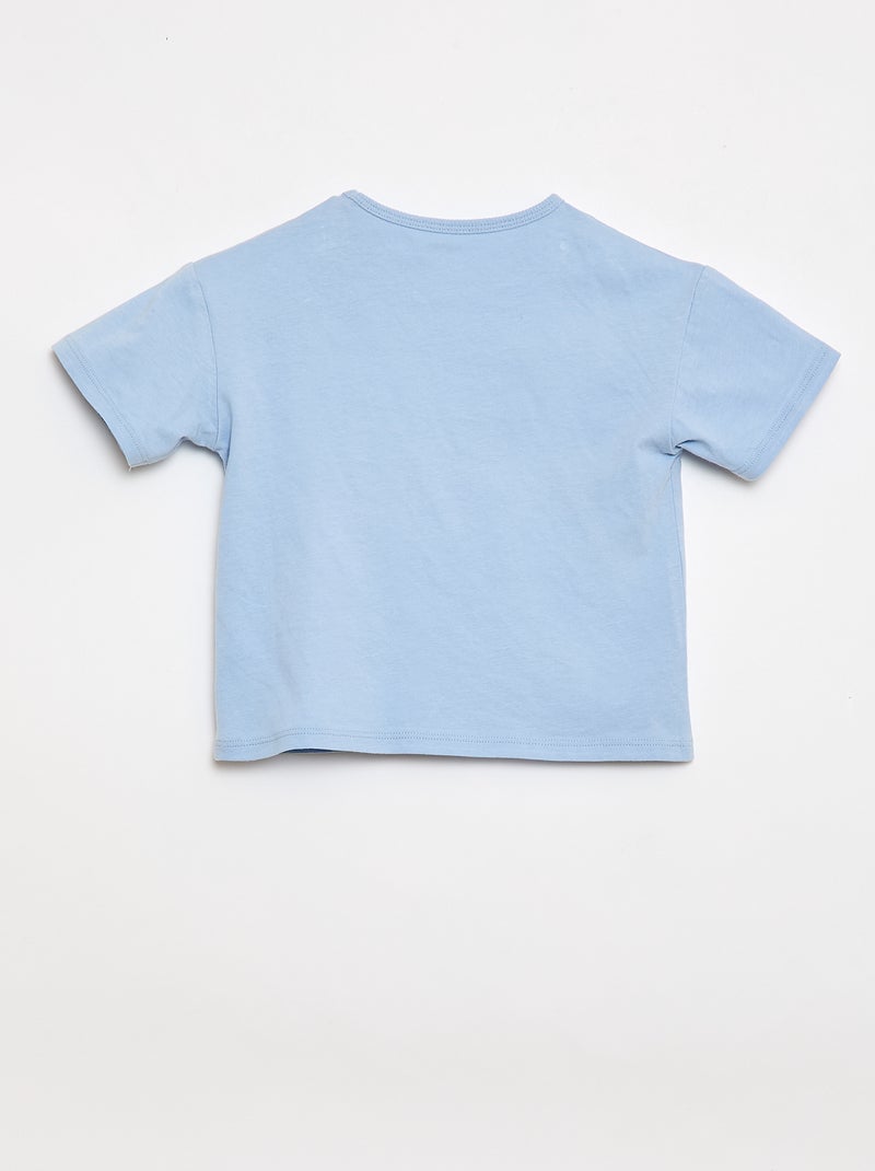Camiseta de punto de algodón con parche de corazón Azul - Kiabi