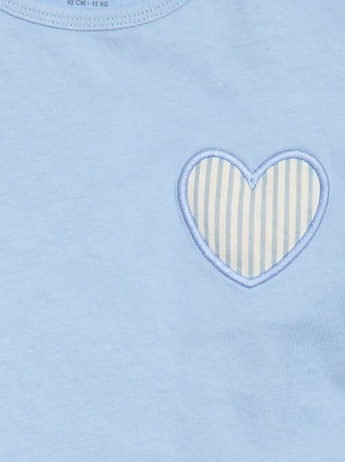 Camiseta de punto de algodón con parche de corazón - Kiabi