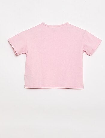 Camiseta de punto de algodón con parche de corazón