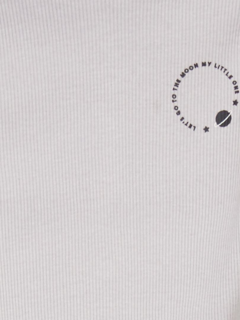Camiseta de punto de canalé - gris GRIS - Kiabi