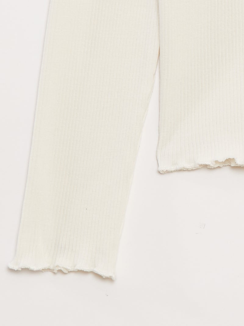 Camiseta de punto de canalé Blanco - Kiabi