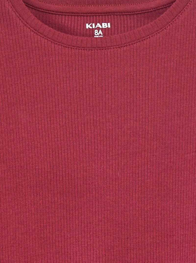Camiseta de punto de canalé Rojo - Kiabi
