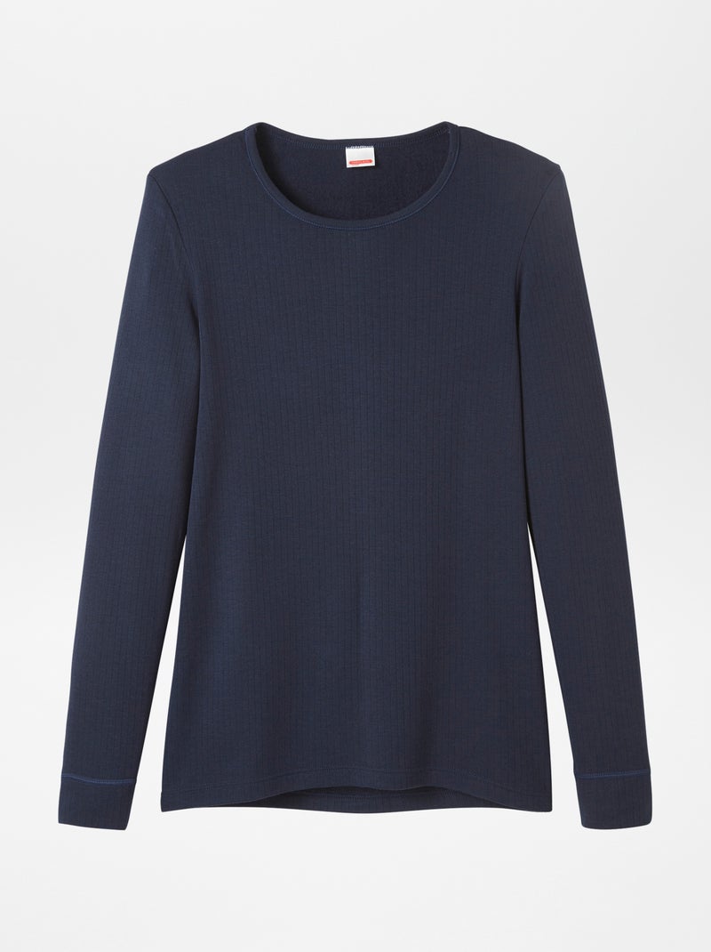 Camiseta de punto de canalé thermolactyl 'Damart' AZUL - Kiabi