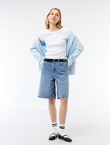 Camiseta de punto de canalé y manga corta