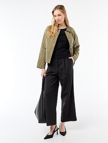 Camiseta de punto de canalé y manga corta