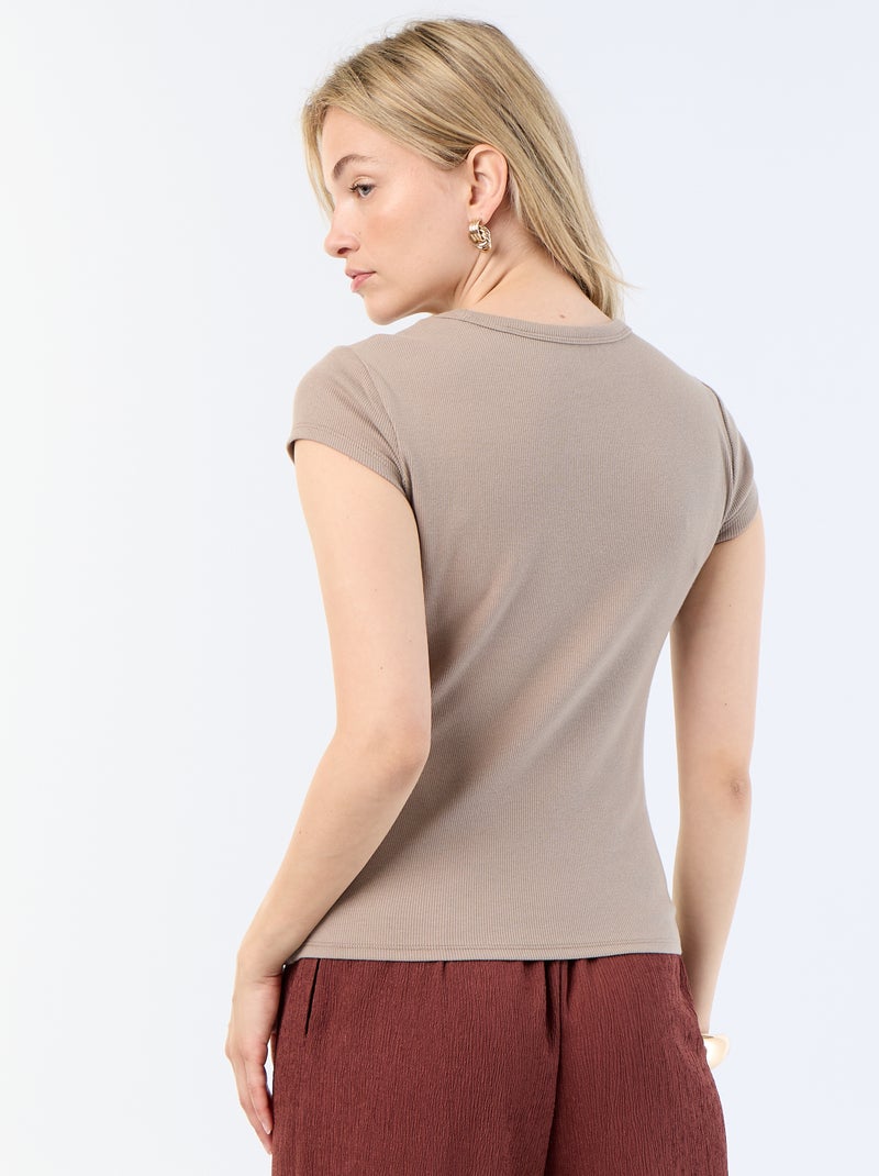 Camiseta de punto de canalé y manga corta Topo - Kiabi