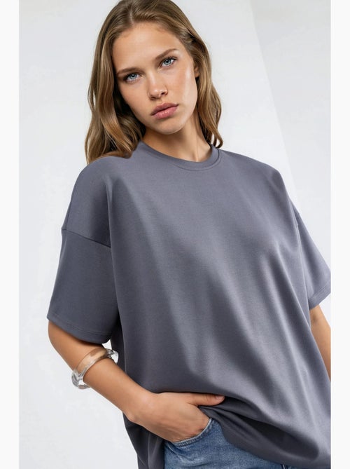 Camiseta de punto de cuello redondo de gran tamaño hiccup - Kiabi