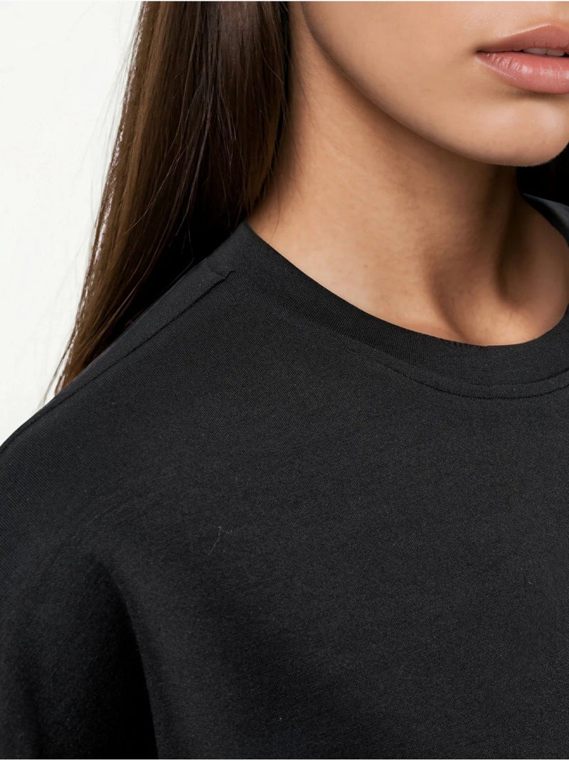 Camiseta de punto de cuello redondo de gran tamaño hiccup Negro - Kiabi