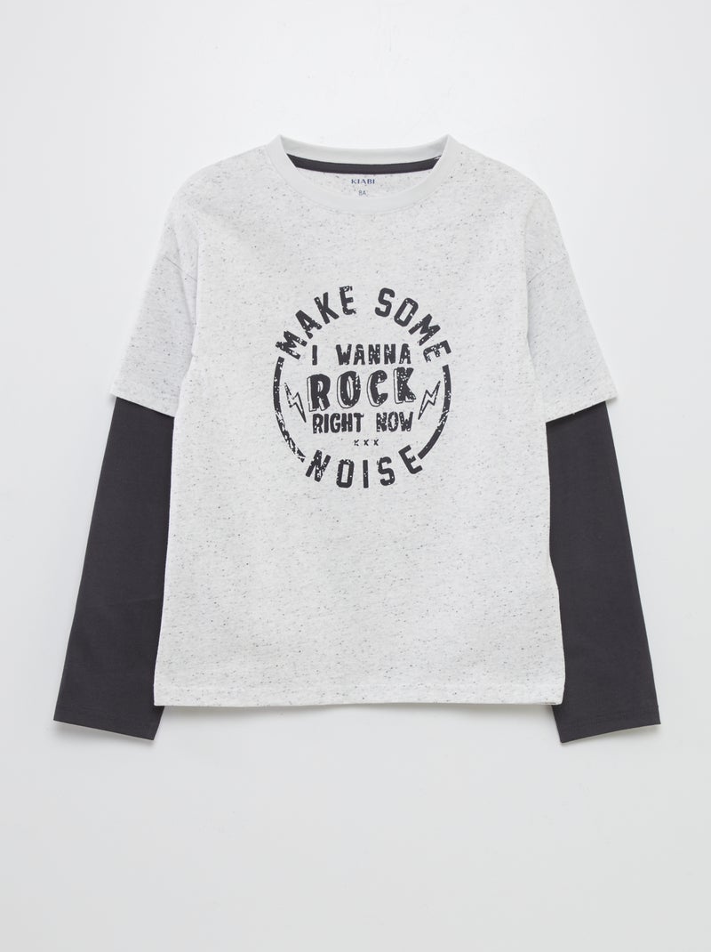 Camiseta de punto de doble manga BEIGE - Kiabi