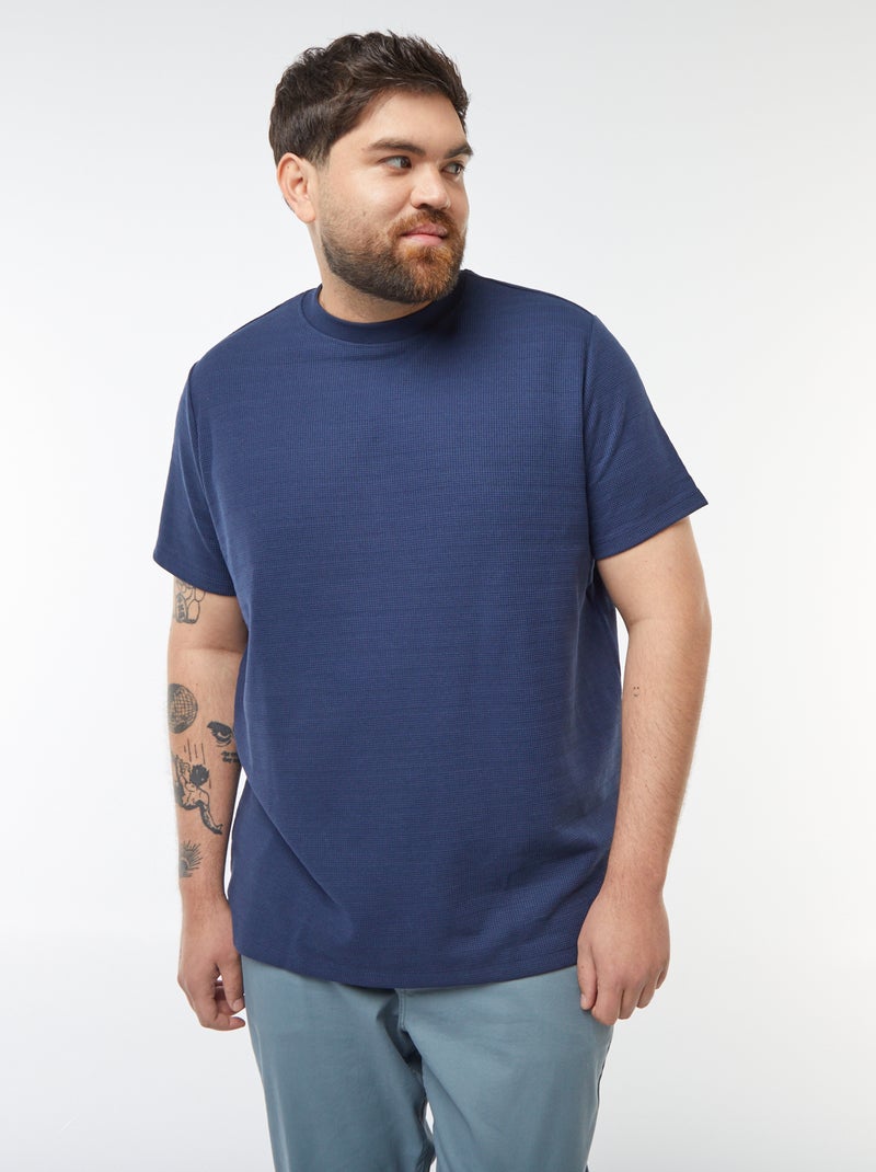 Camiseta de punto de fantasía con manga corta NEGRO - Kiabi