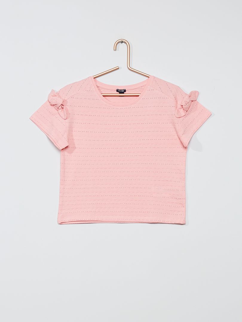 Camiseta de punto de fantasía rosa pastel - Kiabi