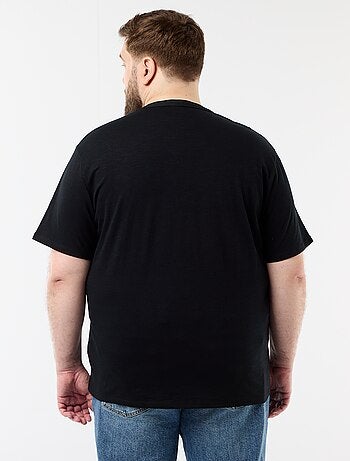 Camiseta de punto de jersey con cuello tunecino y manga corta