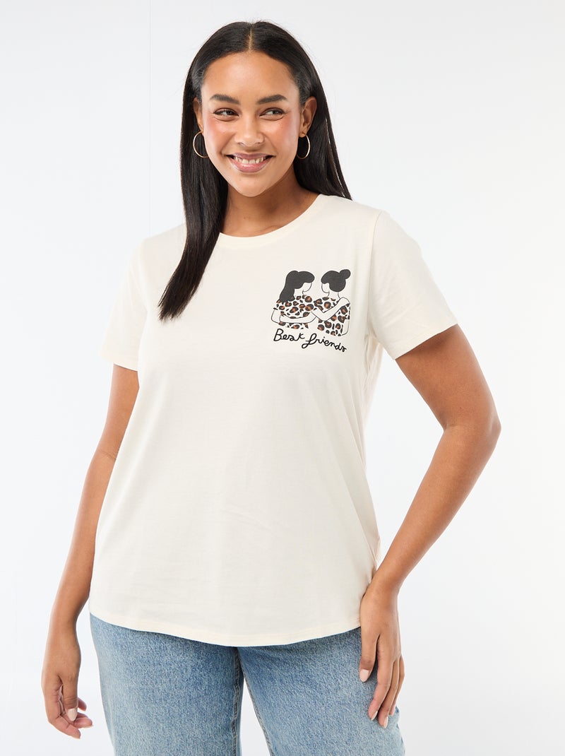 Camiseta de punto de manga corta 'Agathe Sorlet x Kiabi' - San Valentín Blanco - Kiabi
