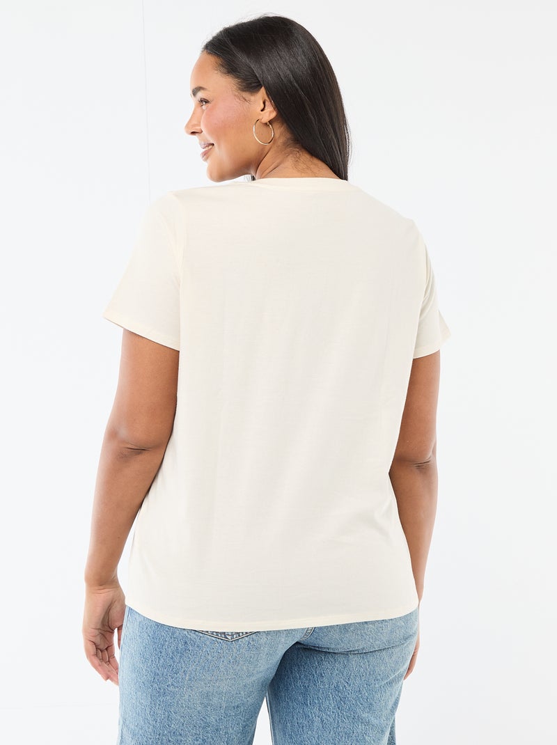 Camiseta de punto de manga corta 'Agathe Sorlet x Kiabi' - San Valentín Blanco - Kiabi