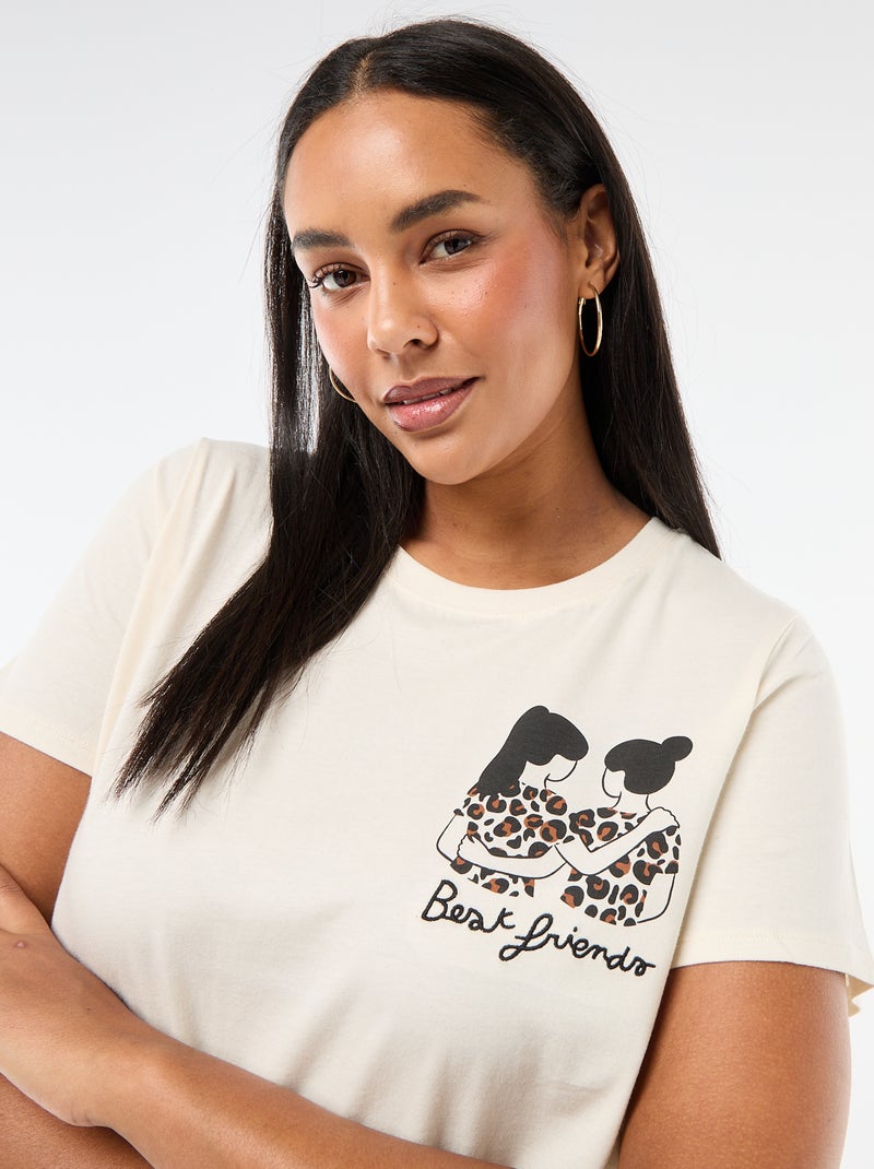 Camiseta de punto de manga corta 'Agathe Sorlet x Kiabi' - San Valentín Blanco - Kiabi