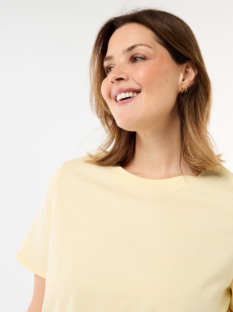 Camiseta de punto de manga corta Amarillo - Kiabi
