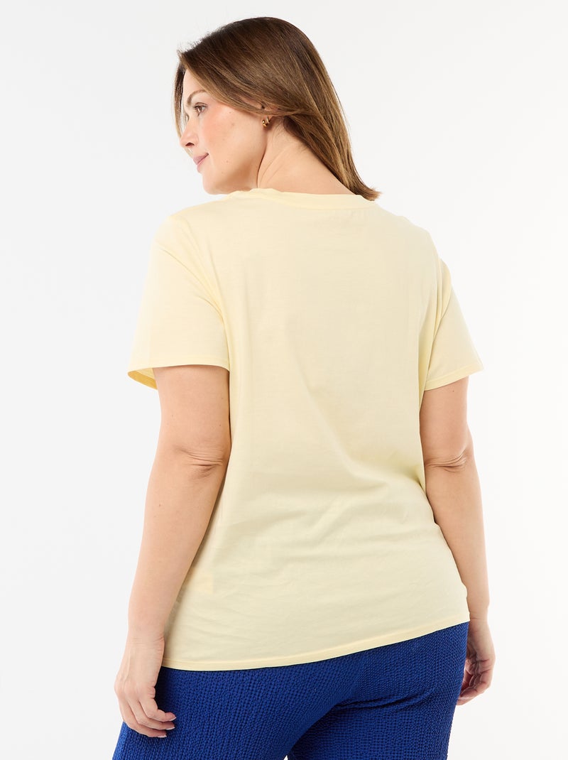 Camiseta de punto de manga corta Amarillo - Kiabi