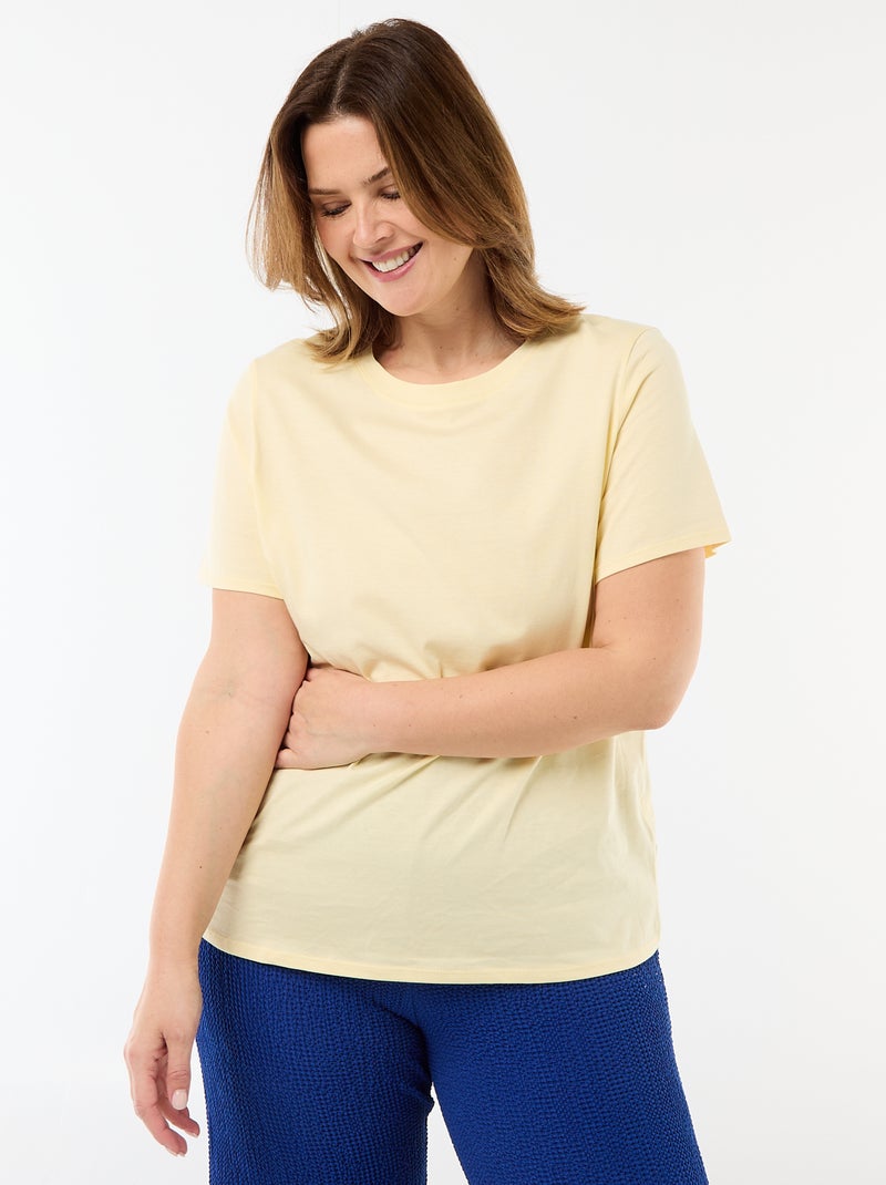 Camiseta de punto de manga corta Amarillo - Kiabi