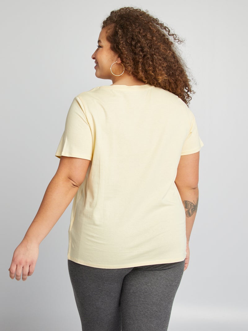 Camiseta de punto de manga corta AMARILLO - Kiabi
