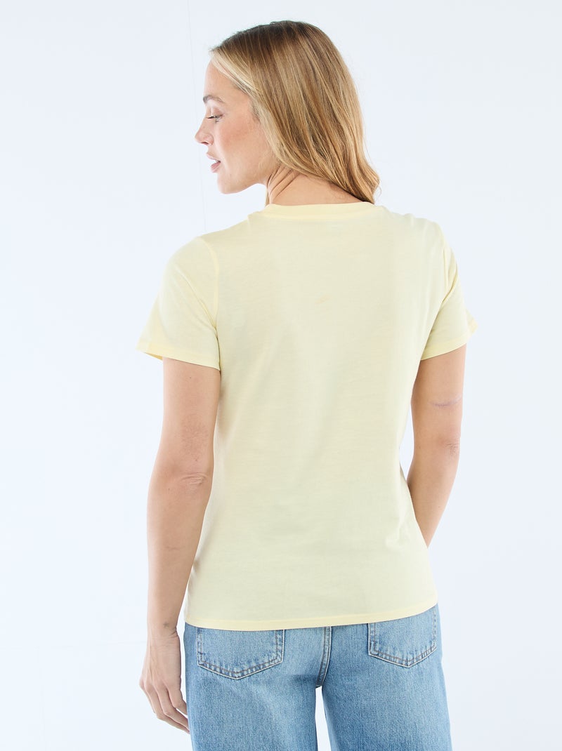 Camiseta de punto de manga corta Amarillo - Kiabi