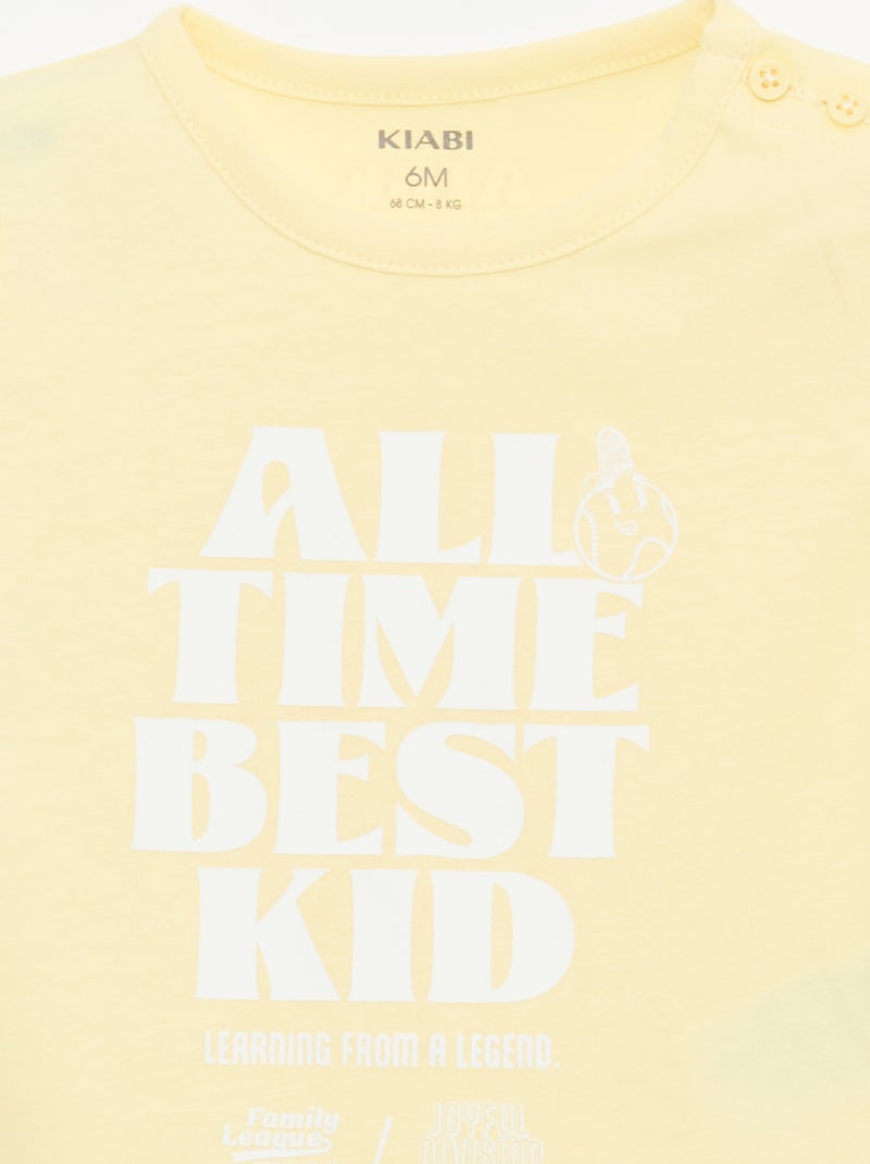 Camiseta de punto de manga corta Amarillo - Kiabi