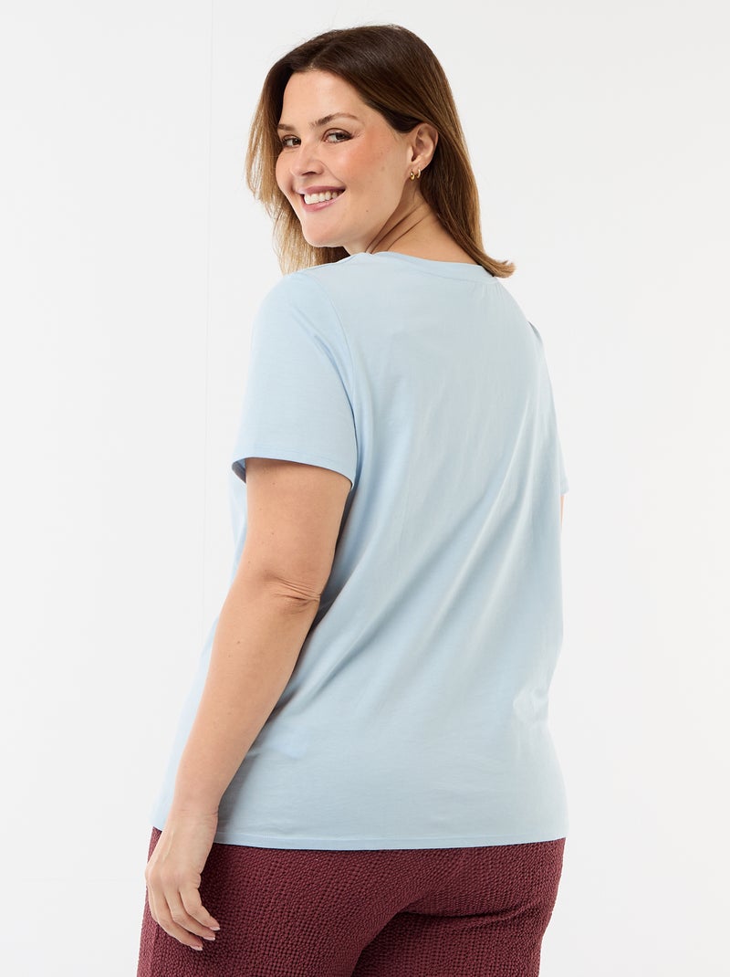 Camiseta de punto de manga corta Azul - Kiabi