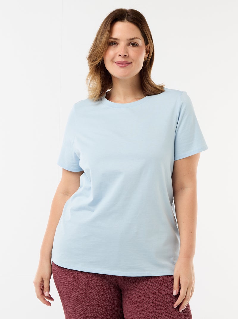 Camiseta de punto de manga corta Azul - Kiabi