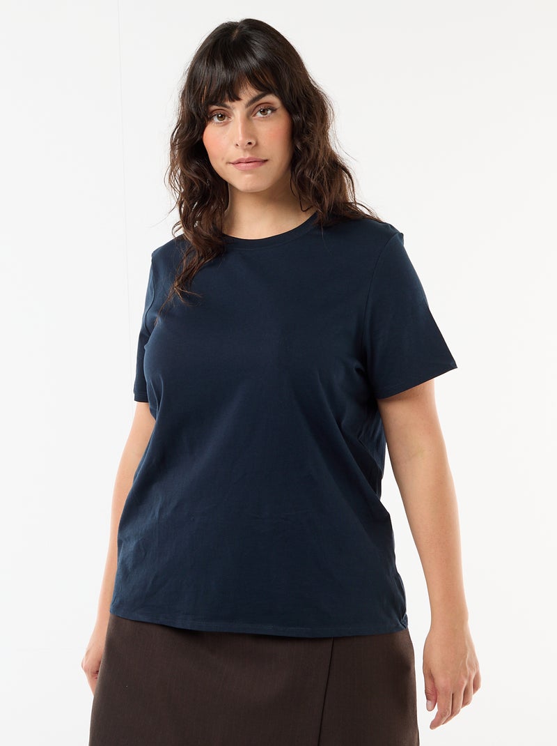 Camiseta de punto de manga corta Azul - Kiabi