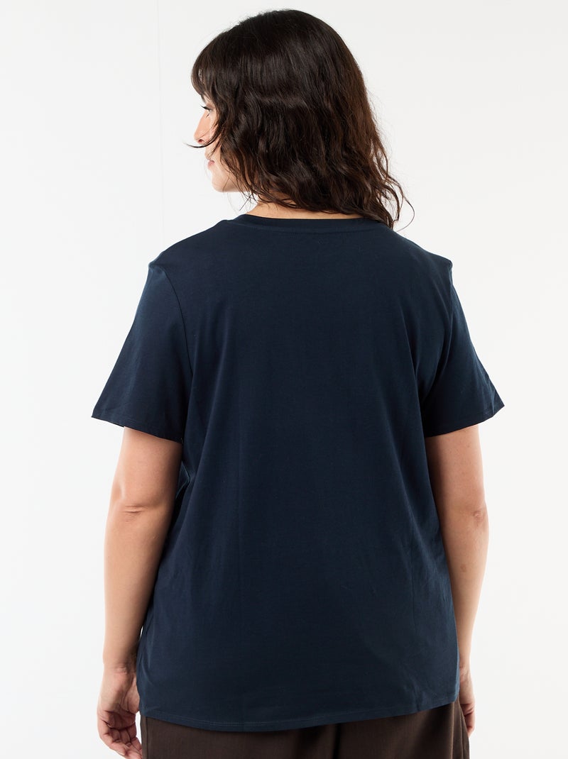 Camiseta de punto de manga corta Azul - Kiabi