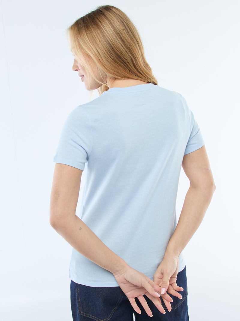 Camiseta de punto de manga corta Azul - Kiabi