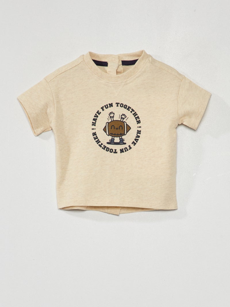 Camiseta de punto de manga corta BEIGE - Kiabi