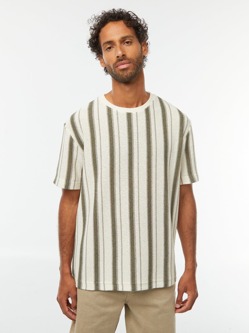 Camiseta de punto de manga corta Beige - Kiabi