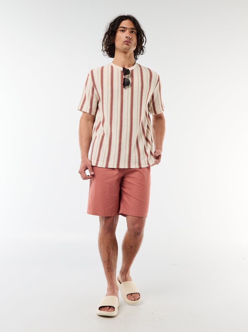 Camiseta de punto de manga corta Beige - Kiabi