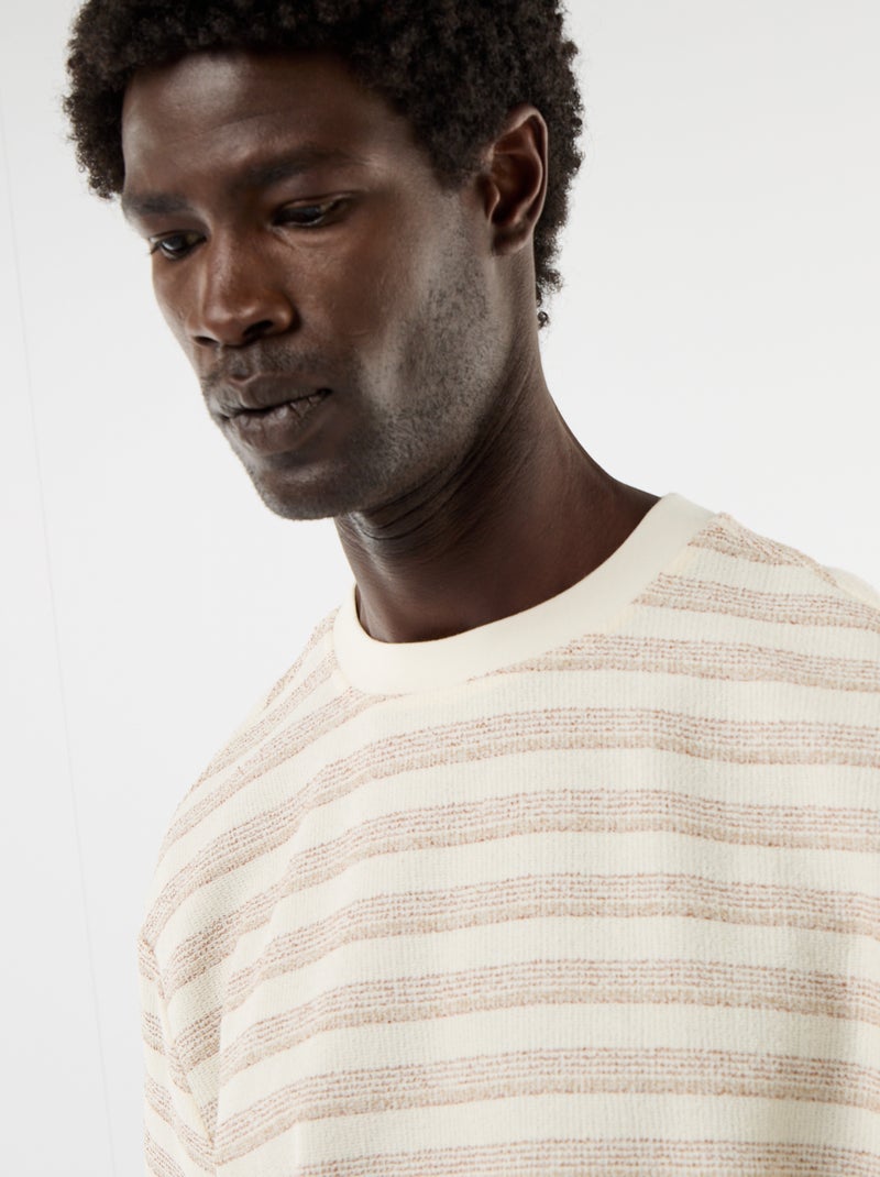 Camiseta de punto de manga corta Beige - Kiabi