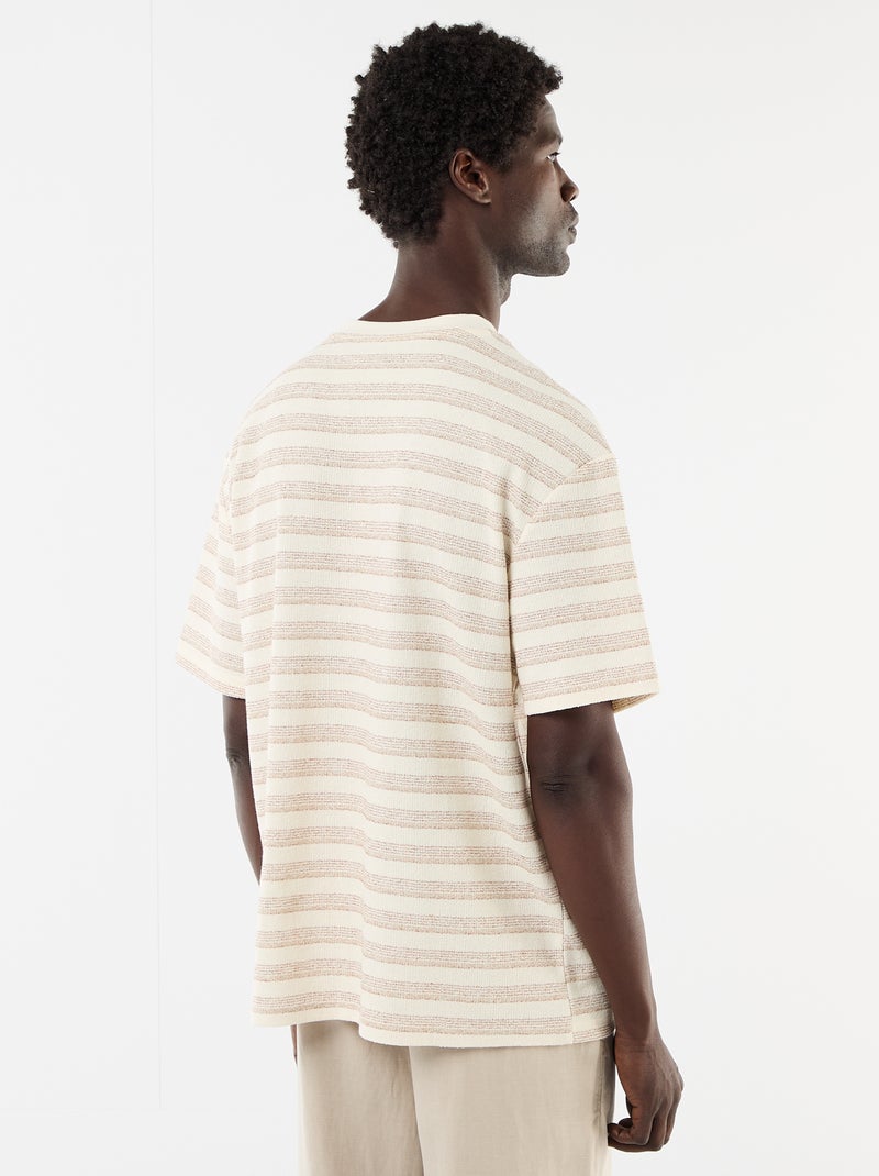 Camiseta de punto de manga corta Beige - Kiabi
