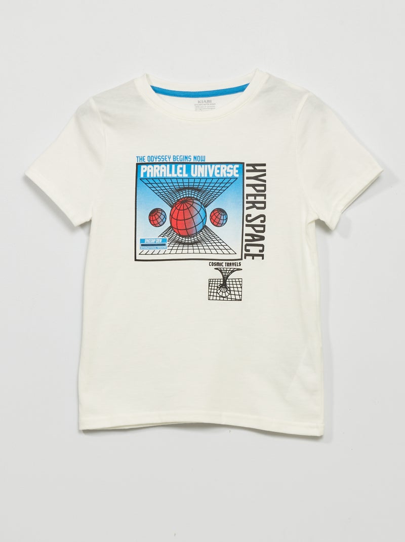 Camiseta de punto de manga corta BLANCO - Kiabi