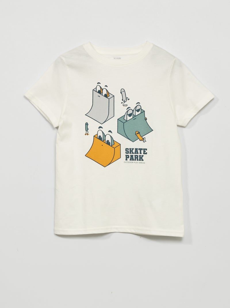 Camiseta de punto de manga corta BLANCO - Kiabi