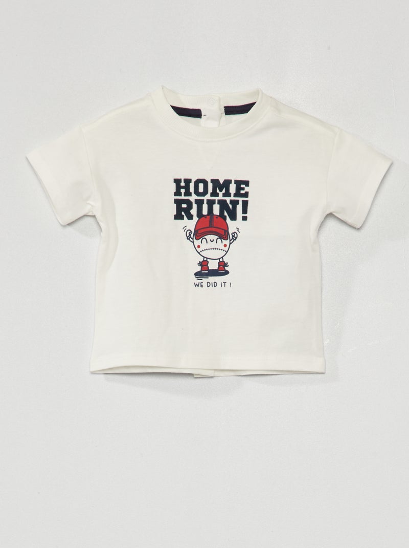 Camiseta de punto de manga corta BLANCO - Kiabi
