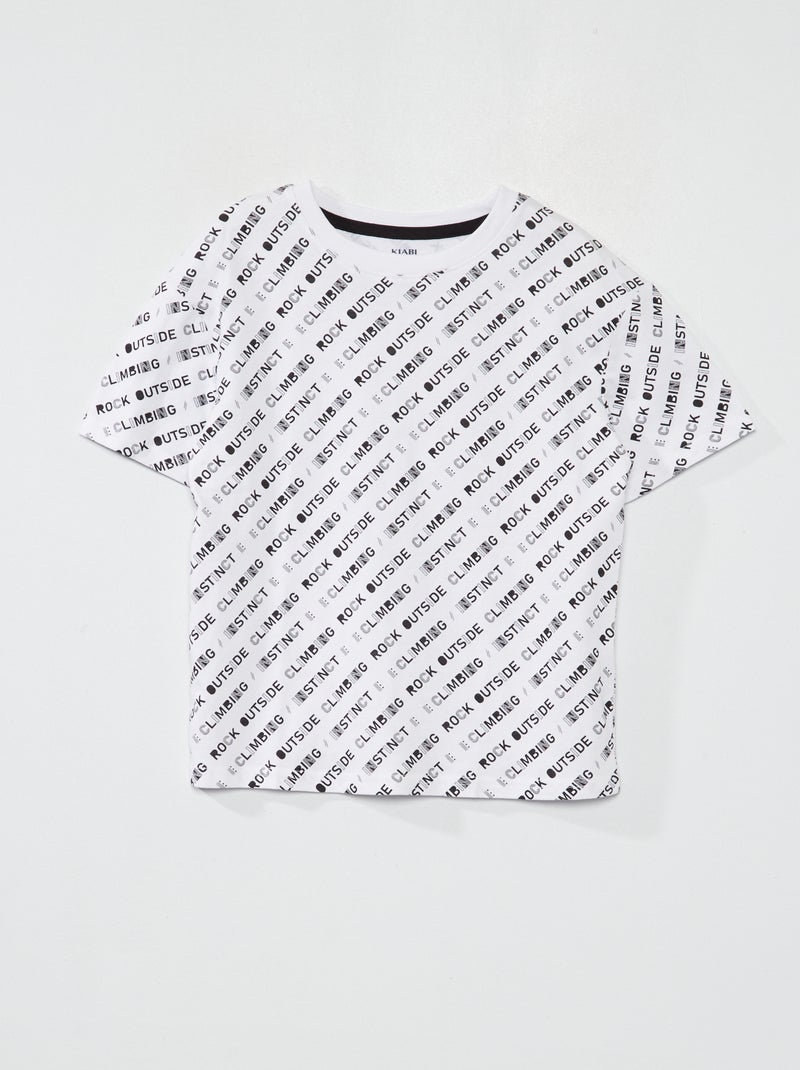 Camiseta de punto de manga corta BLANCO - Kiabi