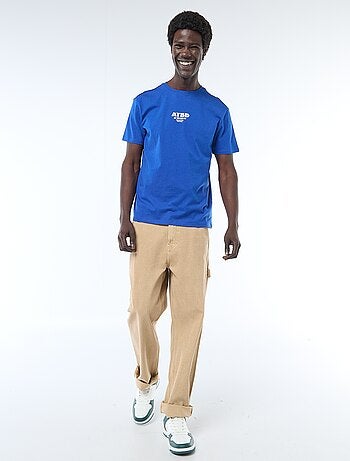 Camiseta de punto de manga corta con estampado delantero/trasero