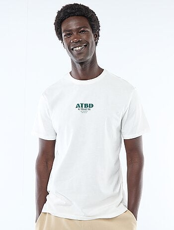 Camiseta de punto de manga corta con estampado delantero/trasero