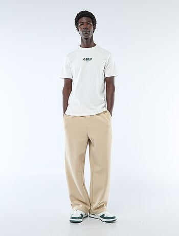 Camiseta de punto de manga corta con estampado delantero/trasero